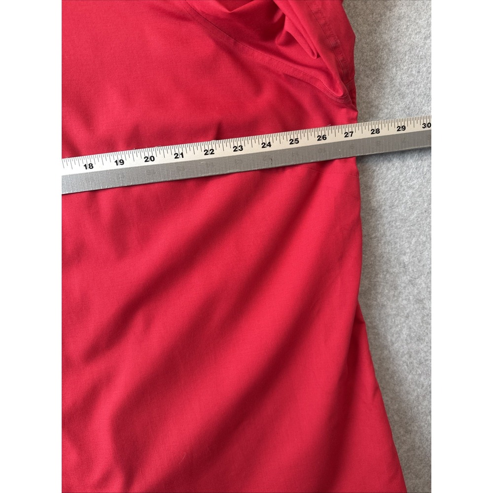 Lands End Red Broadcloth Button Up Shirt 24W Plus Size Career Chic Wrinkle Free - Picture 4 of 8